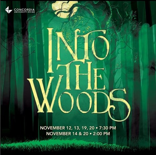 Into The Woods flyer for Concordia University showings